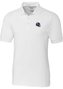 Cutter and Buck Minnesota Vikings White Helmet Advantage Pique Big and Tall Polo