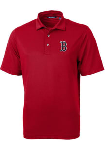 Cutter and Buck Boston Red Sox Mens Cardinal Virtue Eco Pique Short Sleeve Polo