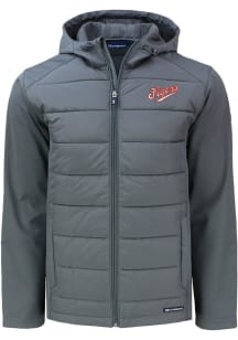 Cutter and Buck Dayton Flyers Mens Grey Evoke Hood Vault Big and Tall Lined Jacket