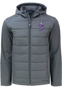 Cutter and Buck K-State Wildcats Mens Grey Evoke Hood Vault Big and Tall Lined Jacket