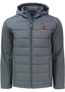 Cutter and Buck Minnesota Golden Gophers Mens Grey Evoke Hood Vault Big and Tall Lined Jacket