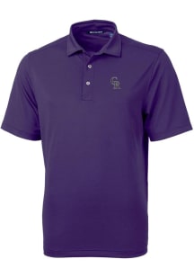 Cutter and Buck Colorado Rockies Mens Purple Virtue Eco Pique Short Sleeve Polo