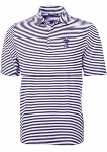 Cutter and Buck K-State Wildcats Purple Vault Virtue Eco Pique Stripe Big and Tall Polo