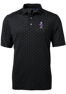 Cutter and Buck K-State Wildcats Black Vault Virtue Eco Pique Tile Big and Tall Polo
