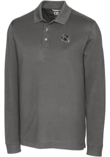 Cutter and Buck Atlanta Falcons Grey Helmet Advantage Pique Long Sleeve Big and Tall Polo