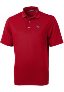 Cutter and Buck Washington Nationals Mens Cardinal Virtue Eco Pique Short Sleeve Polo