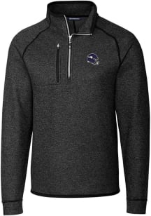 Cutter and Buck Minnesota Vikings Mens Charcoal Helmet Mainsail Big and Tall Qtr Zip
