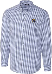 Cutter and Buck Los Angeles Rams Mens Blue Helmet Easy Care Stretch Big and Tall Dress Shirt