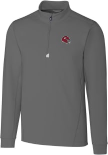 Cutter and Buck Kansas City Chiefs Mens Grey Helmet Traverse Long Sleeve Qtr Zip Pullover