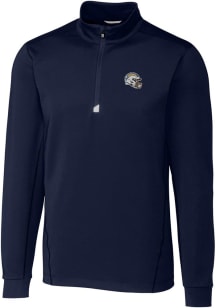 Cutter and Buck Los Angeles Chargers Mens Navy Blue Helmet Traverse Long Sleeve Qtr Zip Pullover