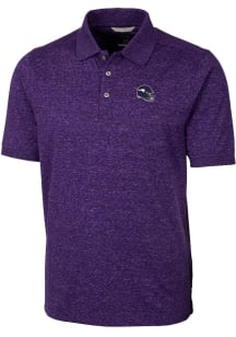 Cutter and Buck Minnesota Vikings Mens Purple Helmet Advantage Space Dye Short Sleeve Polo