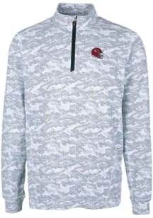 Cutter and Buck Kansas City Chiefs Mens Charcoal Helmet Traverse Camo Long Sleeve Qtr Zip Pullover