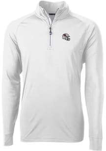 Cutter and Buck Arizona Cardinals Mens White Helmet Adapt Eco Knit Long Sleeve Qtr Zip Pullover