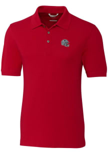 Cutter and Buck New England Patriots Mens Red Helmet Advantage Short Sleeve Polo