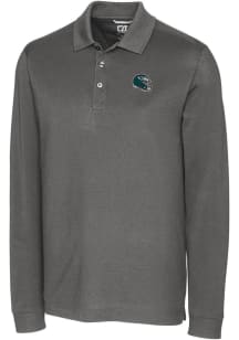 Cutter and Buck Philadelphia Eagles Mens Grey Helmet Advantage Long Sleeve Polo Shirt
