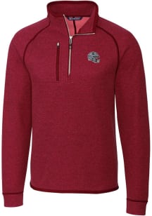 Cutter and Buck New England Patriots Mens Red Helmet Mainsail Long Sleeve Qtr Zip Pullover