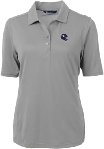 Cutter and Buck Minnesota Vikings Womens Grey Helmet Virtue Eco Pique Short Sleeve Polo Shirt