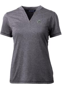 Cutter and Buck Las Vegas Raiders Womens Charcoal Helmet Forge Short Sleeve T-Shirt