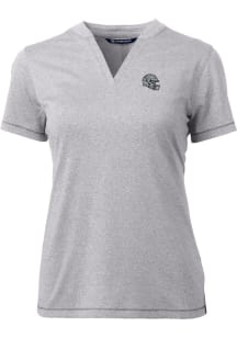 Cutter and Buck Las Vegas Raiders Womens Grey Helmet Forge Short Sleeve T-Shirt