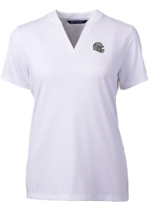 Cutter and Buck Las Vegas Raiders Womens White Helmet Forge Short Sleeve T-Shirt