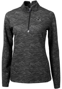 Cutter and Buck Atlanta Falcons Womens Black Helmet Traverse Camo Qtr Zip