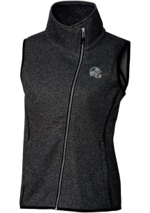 Cutter and Buck Carolina Panthers Womens Charcoal Helmet Mainsail Asymmetrical Vest