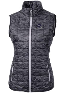 Cutter and Buck Minnesota Vikings Womens Black Helmet Rainier PrimaLoft Printed Vest
