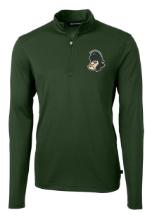 Cutter and Buck Michigan State Spartans Mens Green Virtue Long Sleeve Qtr Zip Pullover