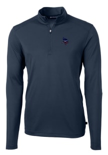 Cutter and Buck Minnesota Vikings Mens Navy Blue Americana Virtue Eco Pique Big and Tall Qtr Zip