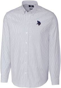 Cutter and Buck Minnesota Vikings Mens Light Blue Americana Stretch Oxford Stripe Big and Tall Dre..