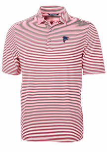 Cutter and Buck Atlanta Falcons Mens Cardinal Americana Virtue Eco Pique Stripe Short Sleeve Polo