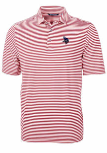Cutter and Buck Minnesota Vikings Mens Cardinal Americana Virtue Eco Pique Stripe Short Sleeve Pol..
