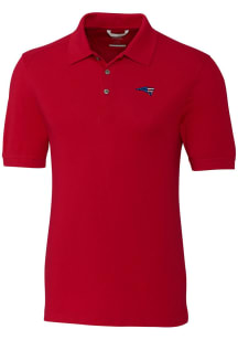 Cutter and Buck New England Patriots Mens Red Americana Advantage Short Sleeve Polo