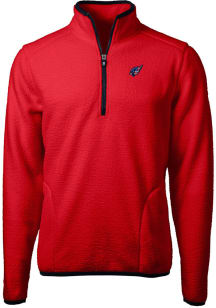 Cutter and Buck Arizona Cardinals Mens Red Cascade Sherpa Long Sleeve Qtr Zip Pullover
