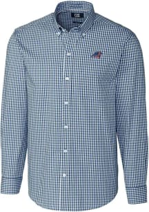 Cutter and Buck Carolina Panthers Mens Navy Blue Easy Care Long Sleeve Dress Shirt