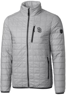 Cutter and Buck San Diego Padres Mens Grey Rainier PrimaLoft Puffer Filled Jacket