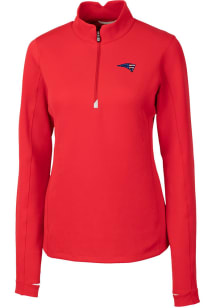 Cutter and Buck New England Patriots Womens Red Americana Traverse Qtr Zip