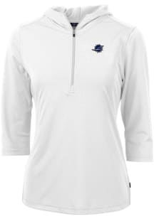 Cutter and Buck Miami Dolphins Womens White Americana Virtue Eco Pique Hooded Sweatshirt