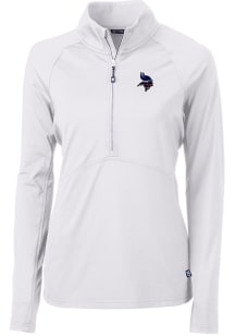 Cutter and Buck Minnesota Vikings Womens White Americana Adapt Eco Qtr Zip