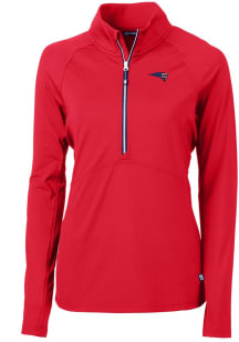 Cutter and Buck New England Patriots Womens Red Americana Adapt Eco Qtr Zip