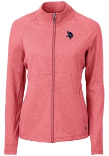 Cutter and Buck Minnesota Vikings Womens Red Americana Adapt Eco Knit Light Weight Jacket