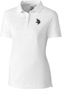 Cutter and Buck Minnesota Vikings Womens White Americana Advantage Short Sleeve Polo Shirt