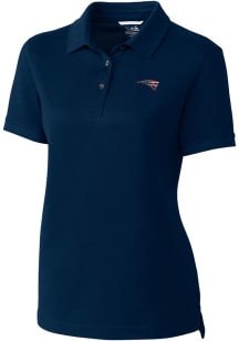 Cutter and Buck New England Patriots Womens Navy Blue Americana Advantage Short Sleeve Polo Shirt
