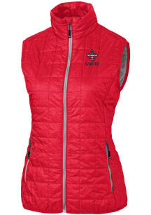 Cutter and Buck New Orleans Saints Womens Red Rainier PrimaLoft Vest