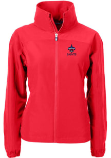 Cutter and Buck New Orleans Saints Womens Red Charter Eco Light Weight Jacket