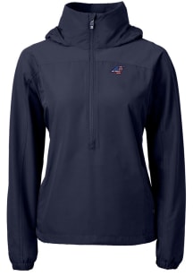 Cutter and Buck Carolina Panthers Womens Navy Blue Americana Charter Eco Pullover
