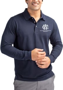 Cutter and Buck George Washington Revolutionaries Navy Blue Advantage Pique Long Sleeve Vault Big..