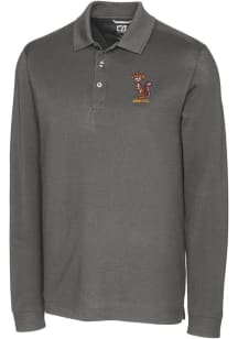 Cutter and Buck Minnesota Golden Gophers Grey Advantage Pique Long Sleeve Vault Big and Tall Polo