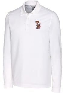 Cutter and Buck Minnesota Golden Gophers White Advantage Pique Long Sleeve Vault Big and Tall Polo