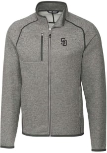 Cutter and Buck San Diego Padres Mens Grey Mainsail Medium Weight Jacket